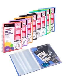 Carchivo Archivex-Star Archivador Personalizable A4 con 40 Fundas PP Espiral, Color Azul