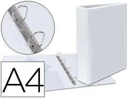 Esselte Carpeta Canguro 4 Anillas Mixtas 40mm A4 Plástico Blanca