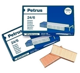 Grapas Petrus 24 (23/6) Cobreadas Caja De 1000