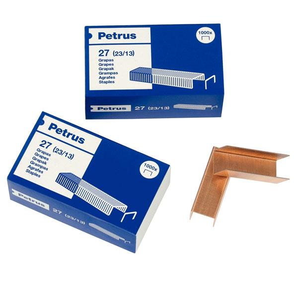 Petrus Grapas Modelo 27 (23/13) Cobreadas - Caja de 1000 Petrus Grapas Modelo 27 (23/13) Cobreadas - Caja de 1000