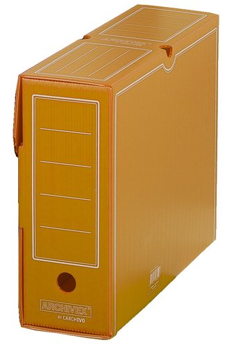 Carchivo Caja de Archivo Definitivo Desplegado PP 100mm Folio Marrón