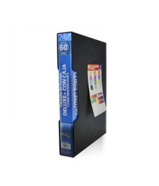 FRAGA IMPORT, S.L. Carpeta negra deluxe con 60 fundas A4, caja y lomo personalizable