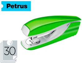 Petrus Grapadora mod 635 Verde Metalizada Capacidad 30 Hojas Metalica Sobremesa