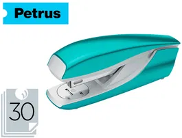 Petrus Grapadora 635 Turquesa Metalizada Metal Capacidad 30 Hojas