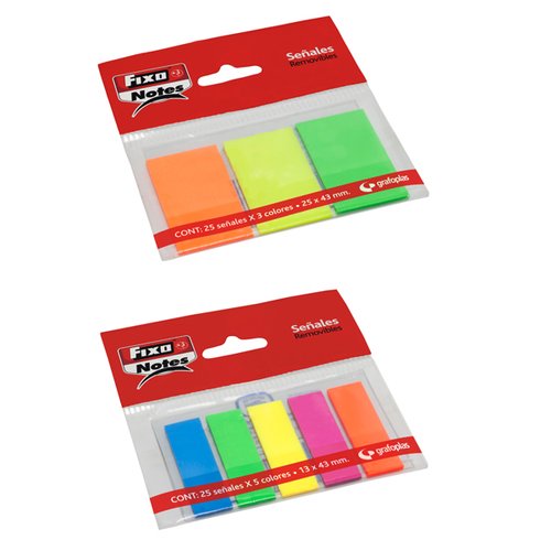 Fixo Marcadores Adhesivos Banderitas PET Neón 25x43mm Fixo Marcadores Adhesivos Banderitas PET Neón 25x43mm