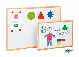 Faibo Pizarra Metálica Blanca Magnética Económica 60x90 cm Marco de Madera