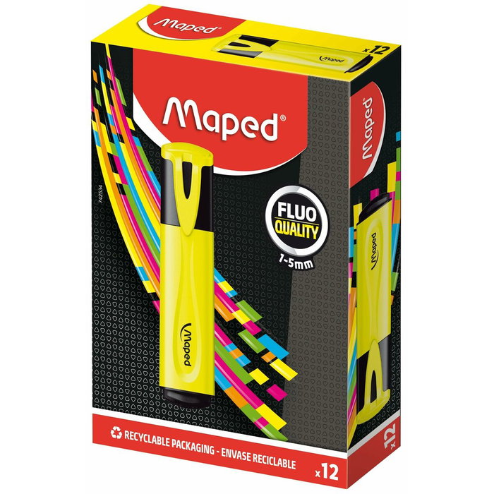 MAPED Fluo Peps Classic Marcador Fluorescente Amarillo (Set de 12)