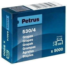 Grapas Petrus Clavadora 530/ 4 Mm. Cobreadas Caja De 5000