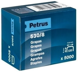 Grapas Petrus Clavadora 530/ 8 Mm. Cobreadas Caja De 5000