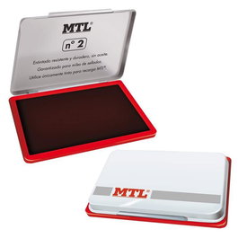 Mtl Tampón Metálico Para Sellado Nº2 122x84x14 mm Con Almohadilla Entintada Rojo