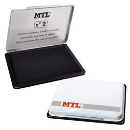 Mtl Tampón Metálico Nº2 122x84x14 mm Con Almohadilla Entintada Negro