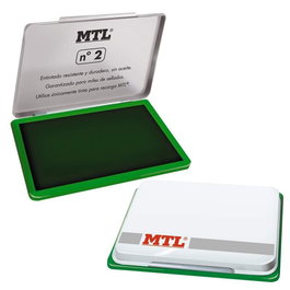 Mtl Tampón Metálico Para Sellado Nº2 122x84x14 mm Con Almohadilla Entintada Verde