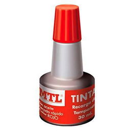 Mtl Tinta De Sellar Para Recarga De Tampones 30 mL Rojo