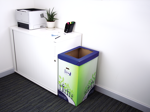 BANKERS BOX Papelera de Reciclaje con Doble Abertura 69L Verde/Azul (Set de 2)