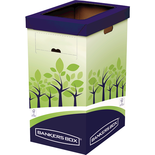 BANKERS BOX Papelera de Reciclaje con Doble Abertura 69L Verde/Azul (Set de 2)