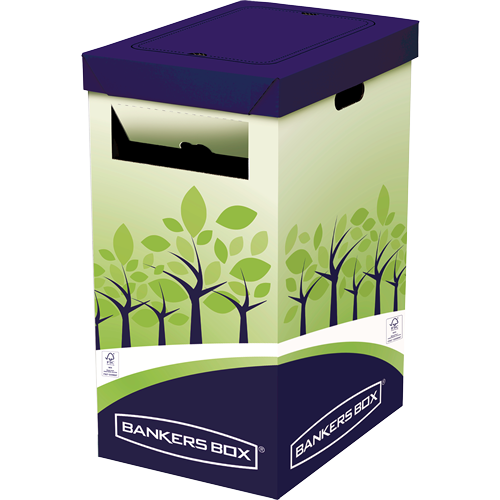 BANKERS BOX Papelera de Reciclaje con Doble Abertura 69L Verde/Azul (Set de 2)