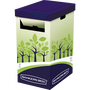 BANKERS BOX Papelera de Reciclaje con Doble Abertura 69L Verde/Azul (Set de 2)