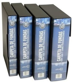 FRAGA IMPORT, S.L. Carpeta 80 fundas A4 deluxe con caja y lomo personalizable negro