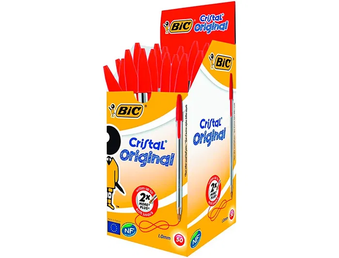 Bic Bolígrafo Cristal Original Tinta Roja Unidad Punta 1 mm Trazo 0.4 mm
