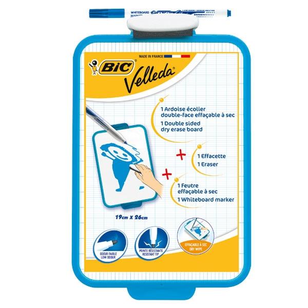 Bic Velleda Pizarra Blanca Portátil 19x26 cm con Marcador y Borrador
