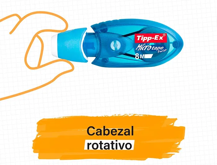 Tipp-ex Correctortipp-ex Micro Tape Twist - Cinta Correctora 5 mm x 8 m, 8 Metros, Cabezal Rotativo, Supercompacto, 30x20x75 mm