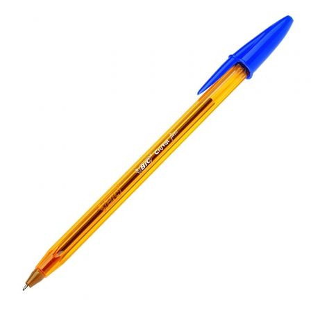 BIC Cristal Fine Bolígrafo Azul con Trazo Fino de 0,30 mm