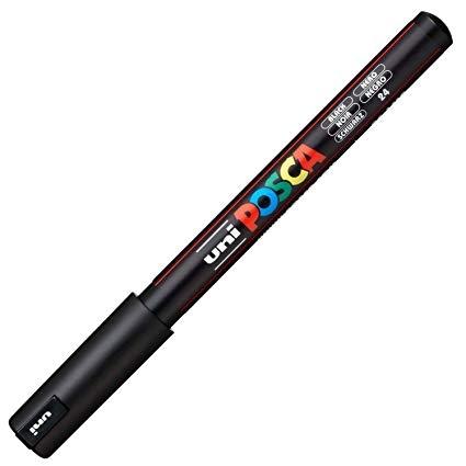 POSCA Marcador PC-1MR No Permanente Punta Extrafina 0.7 mm Negro