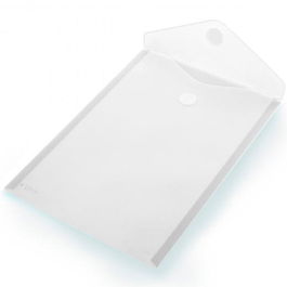 OFFICE BOX Carpeta Sobre Cierre C-Velcro Classic A4+ Vertical Plástico Cristal Translúcido con Apertura Superior