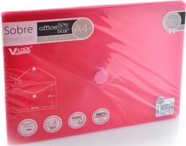 OFFICE BOX Carpeta Sobre A4+ V-Lock Velcro Rojo