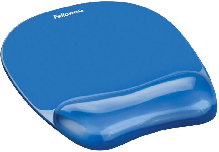 Fellowes Alfombrilla con Reposamuñecas de Gel Crystal Azul