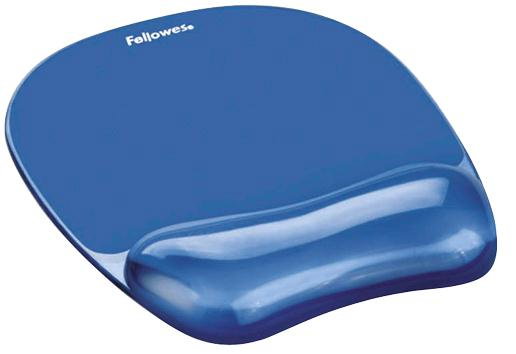Fellowes Alfombrilla con Reposamuñecas de Gel Crystal Azul