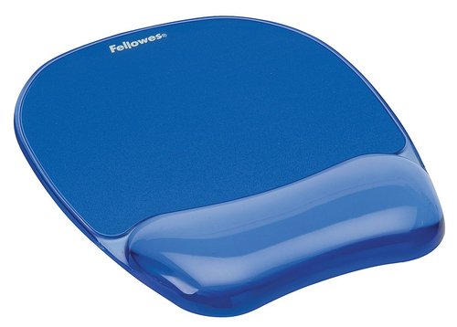 Fellowes Alfombrilla con Reposamuñecas de Gel Crystal Azul