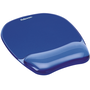 Fellowes Alfombrilla con Reposamuñecas de Gel Crystal Azul