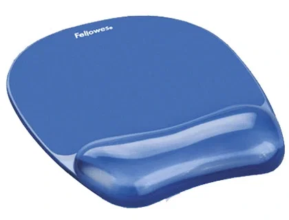 Fellowes Alfombrilla con Reposamuñecas de Gel Crystal Azul
