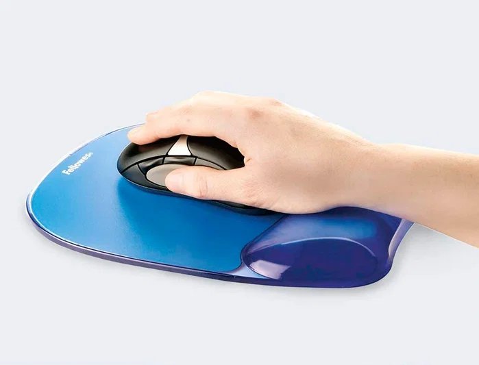 Fellowes Alfombrilla con Reposamuñecas de Gel Crystal Azul