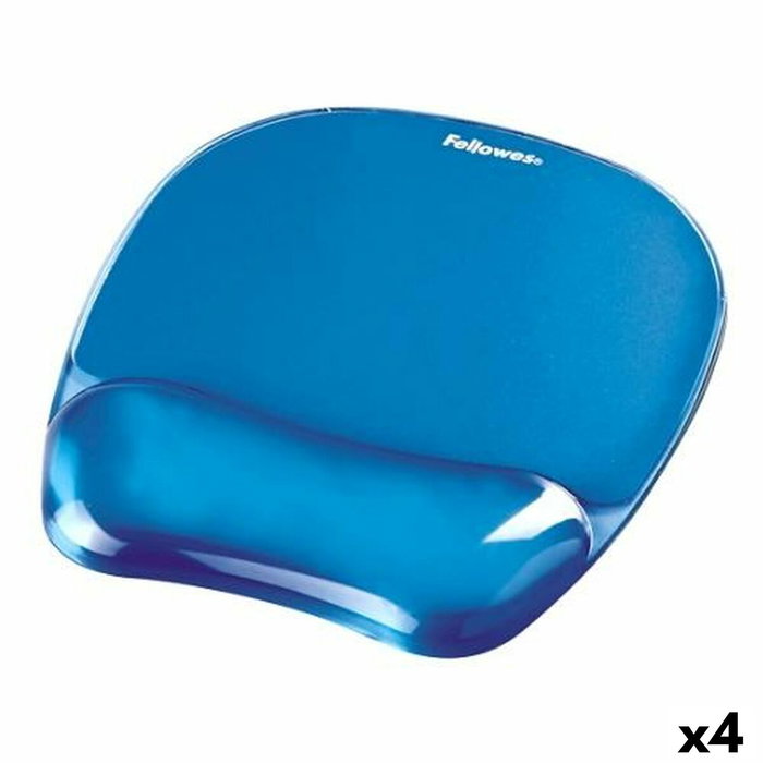 Fellowes Alfombrilla con Reposamuñecas de Gel Crystal Azul