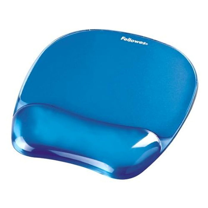 Fellowes Alfombrilla con Reposamuñecas de Gel Crystal Azul