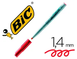 Bic Rotulador Velleda para Pizarra Blanca, Punta Redonda, Tinta Negra, Trazo 1,4 mm, Color Rojo