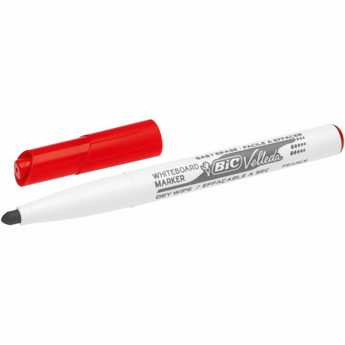 Bic Velleda 1741 Marcador para Pizarra Blanca Rojo (Set de 12) lifelines: [1,4 mm]