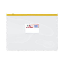 Dosier Sobre Dohe Zipper Fº Apaisado Pvc Trasparente/Amarillo (Set de 24)