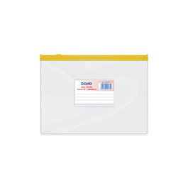 Dosier Sobre Dohe Zipper A5 Apaisado Pvc Transparente/Amarillo (Set de 24)