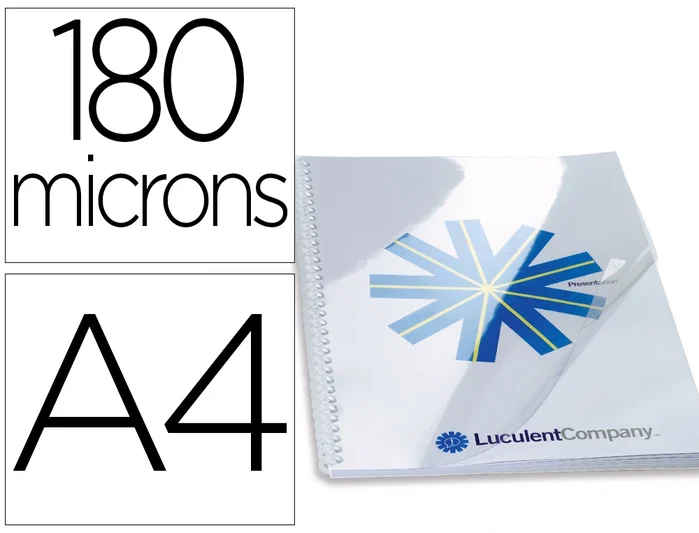 GBC HiClear Cubiertas de Encuadernación A4 Transparentes 180 Micras (Pack de 100)