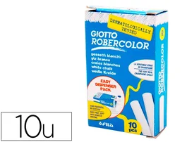 Robercolor Tiza Blanca Antipolvo Sin Gluten Caja 10 Unidades para Pizarras