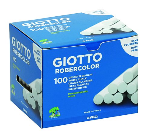Giotto Tizas Robercolor Blancas Antipolvo Caja de 100 Unidades Giotto Tizas Robercolor Blancas Antipolvo Caja de 100 Unidades
