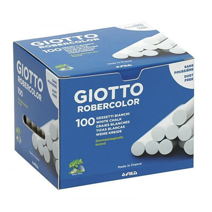 Giotto Tizas Robercolor Blancas Antipolvo Caja de 100 Unidades Giotto Tizas Robercolor Blancas Antipolvo Caja de 100 Unidades