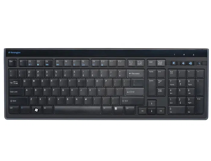 Kensington Teclado Advance Fit Slim con Cable para PC y Mac, Teclas Multimedia, Plug & Play, USB