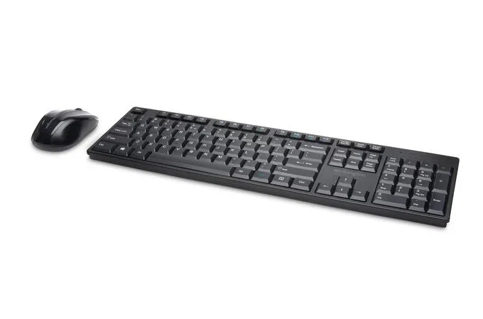 Kensington - Conjunto Teclado y Ratón Inalámbrico Pro Fit Español, QWERTY Negro Completo, Perfil Bajo, A Prueba de Líquidos, 2.4 GHz, Ratón Ambidiestro 1200 DPI