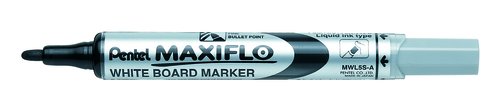 Marcador Pizarra Pentel Maxiflo Mwl5S Conico 2 Mm. Negro (Set de 12)