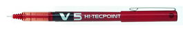 Pilot Roller Tinta Líquida V-5 Hi-Tecpoint Rojo 0.5mm Bolígrafo de Aguja para Escritura Prolongada con Visor de Tinta