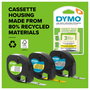 Dymo Cinta para Ropa LetraTag Negro sobre Blanco 12 mm x 2 m